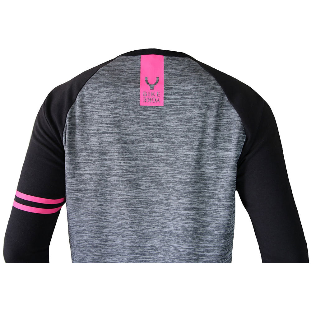 BikeYoke Rider's Men's 3-4 Sleeve Jersey - M - Grey - Pink