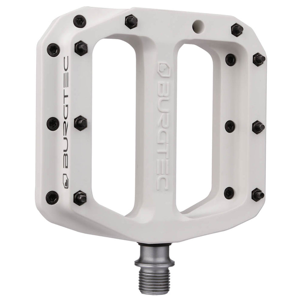 white pedals Burgtec MK4 Composite Flat Pedals - Damn Right White