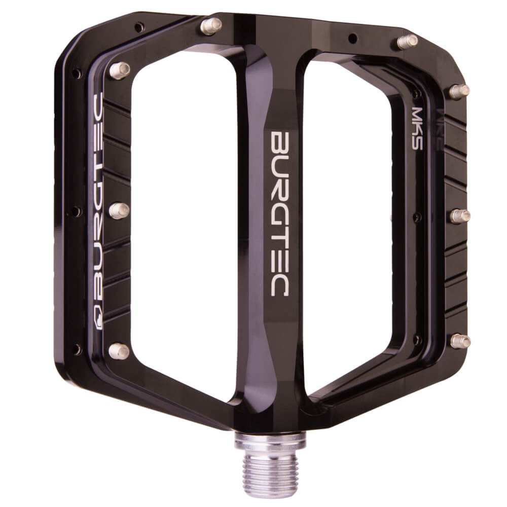 Burgtec Penthouse MK5 Steel Axle Alloy Flat Pedals - Standard - Black