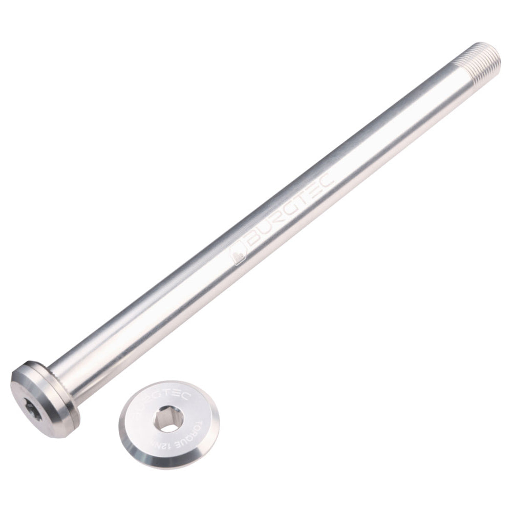 Burgtec Santa Cruz Rear Axle - Rhodium Silver - 168.5mm Axle Length - M12 x 1mm Thread Pitch