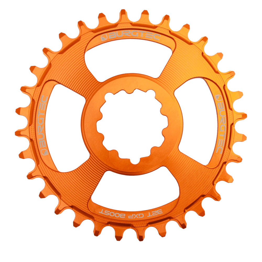 Burgtec Thick-Thin Direct Mount Chain Ring - SRAM Direct Mount - 3mm Boost - Round - Iron Bro Orange - 9-12 Speed - 32T