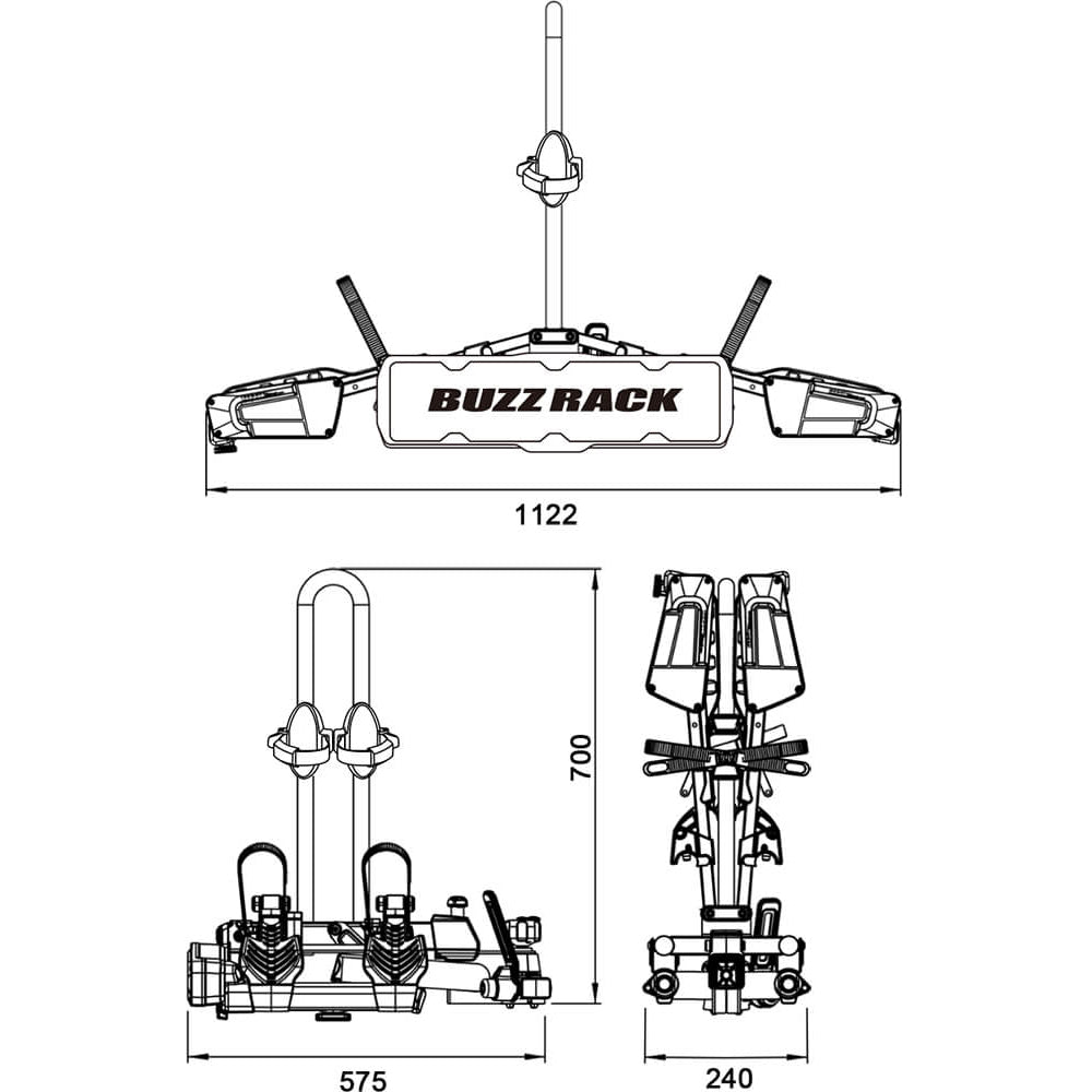 Buzz Rack Eazzy Platform Towball Bike Rack - 2 Bike