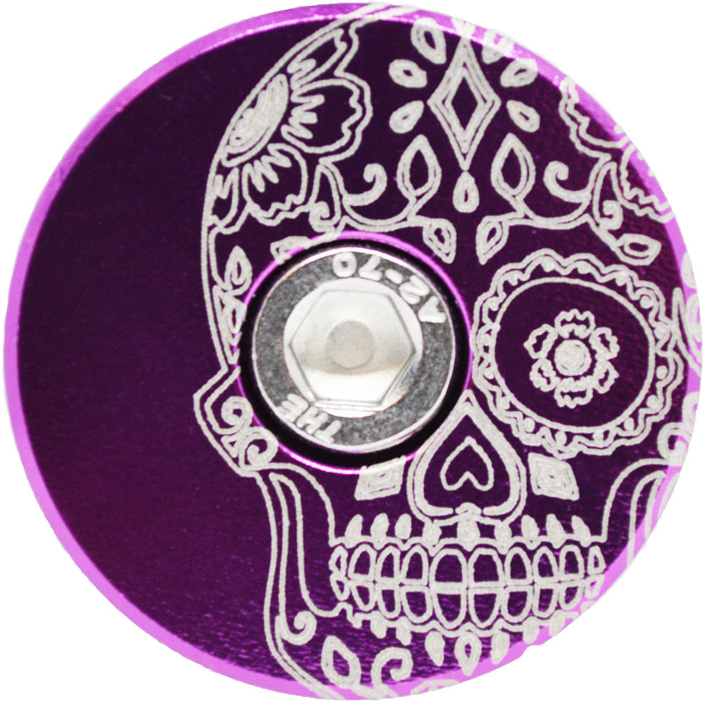 Capped Out Sugar Skull Top Cap - Purple - Flat