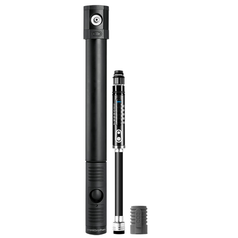 Crank Brothers Klic HV Mini Pump With Gauge And C02 Inflator - Midnight Edition