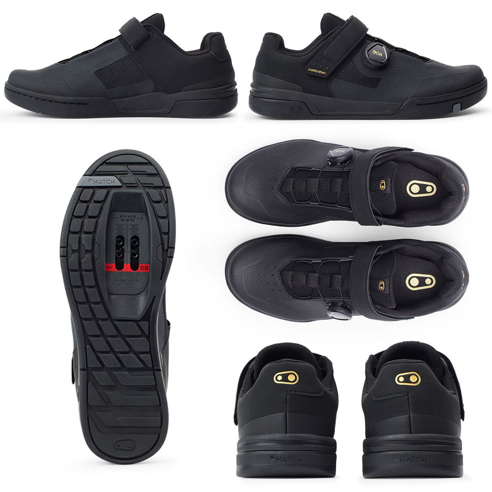 Crank Brothers Mallet BOA Clipless Shoes - US 11.5 - Black - Gold