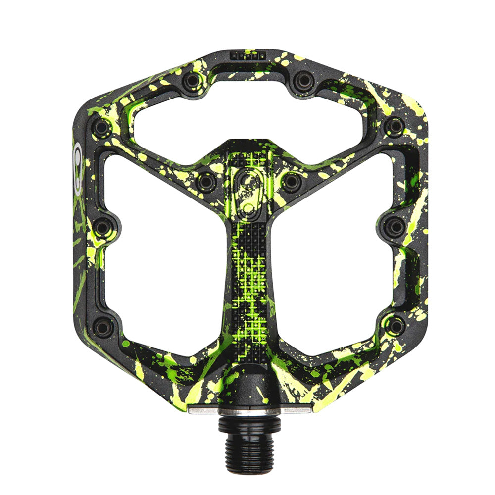 Crank Brothers Stamp 7 Alloy Limited Edition Splatter Pedals - S - Lime Green