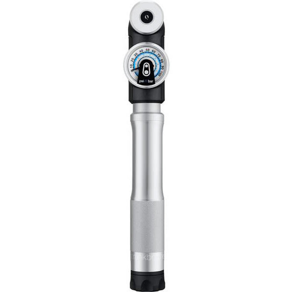 Crank Brothers Sterling Mini Pump With Gauge - Silver - Short