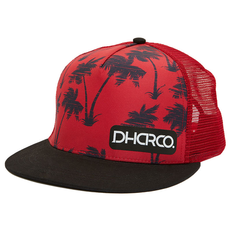 DHaRCO Flat Brim Trucker Hat - One Size Fits Most - Spicy Palm