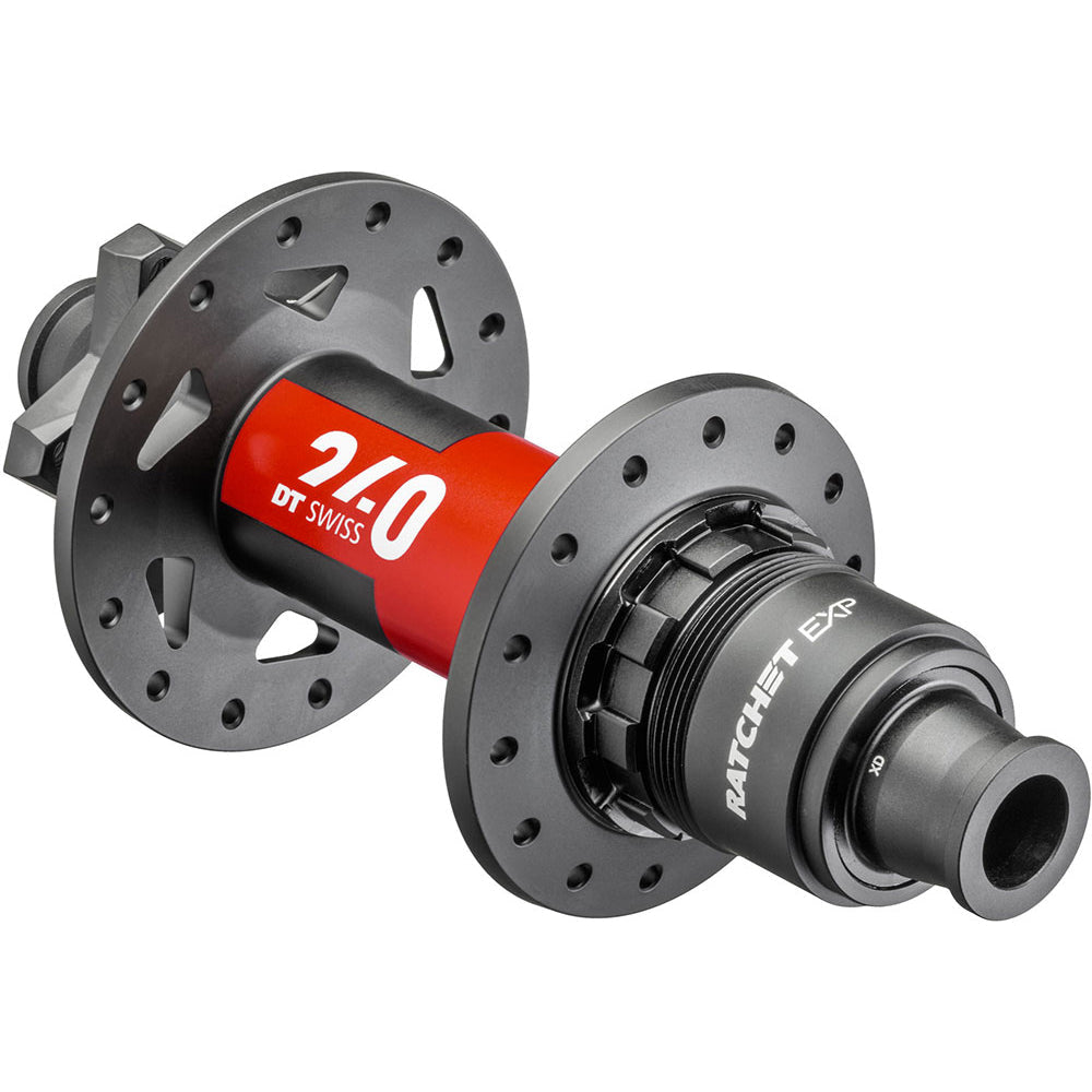 DT Swiss 240 Ratchet EXP 6 Bolt Disc Rear Hub - XD Driver - Black - Red - 12x148mm Boost - 2022 - 6 Bolt - Rear - 28 Hole