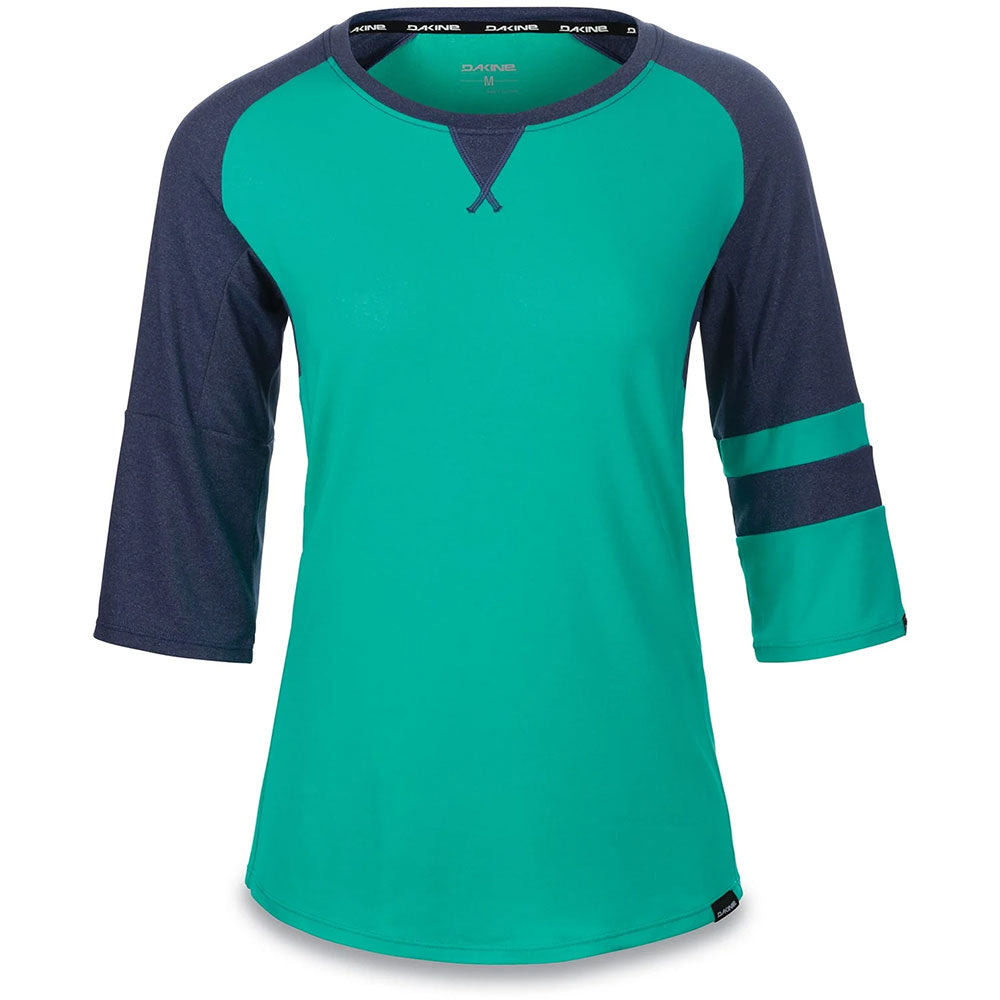 Dakine Xena Women's 3-4 Sleeve Jersey - S - Crown Blue - Bright Coral