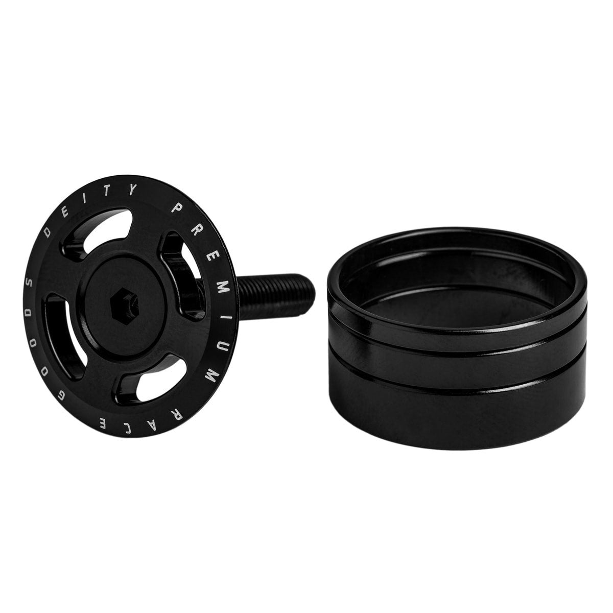 Deity Crosshair Headset Spacer and Top Cap Kit - Black