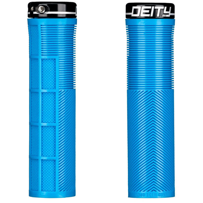 Deity Knuckleduster Single Clamp Lock On Grips - Blue With Black Clamps