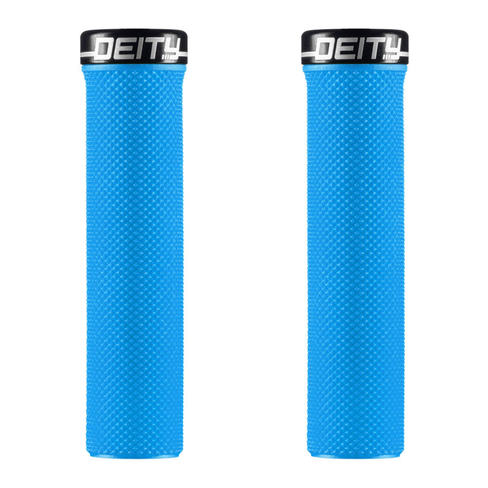 Deity Slimfit Single Clamp Lock On Grips - Blue With Black Clamps
