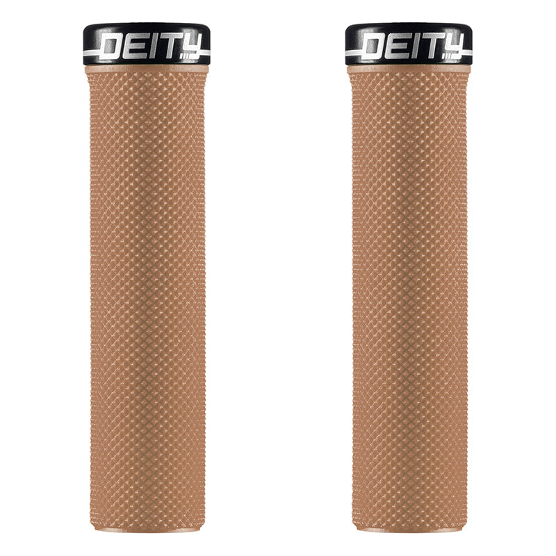 Deity Slimfit Single Clamp Lock On Grips - Gum With Black Clamps - Single Lock On Grips