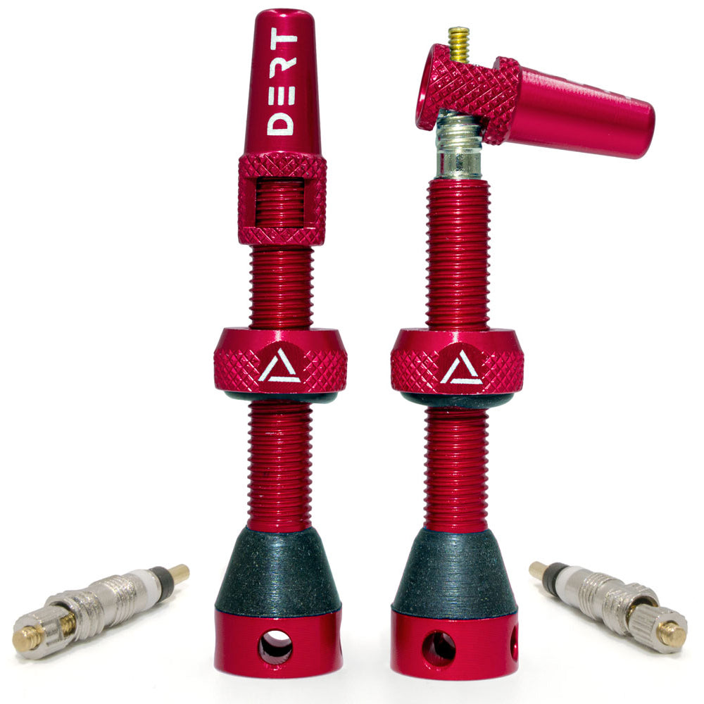 Dert Premium Tubeless Valve Kit - Red - V2 - 44mm