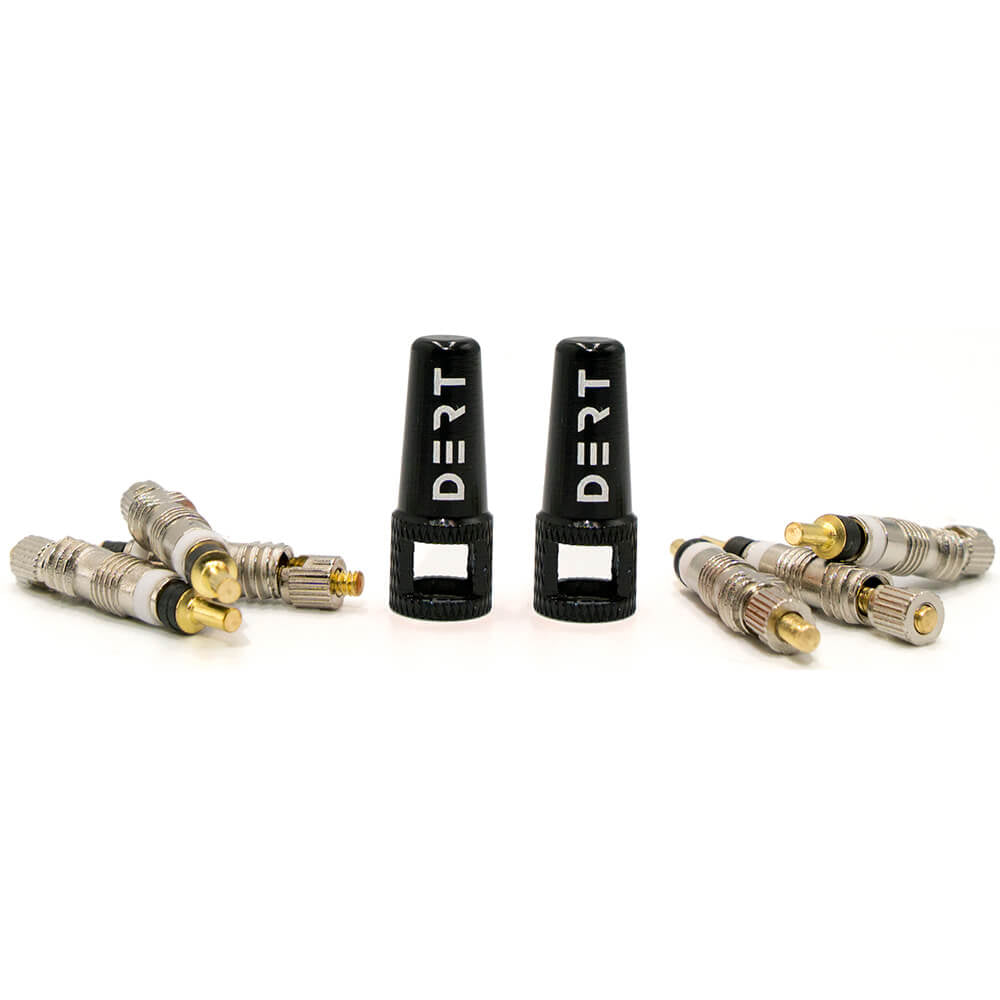 Dert Two in One Presta Valve Cap and Spare Cores
