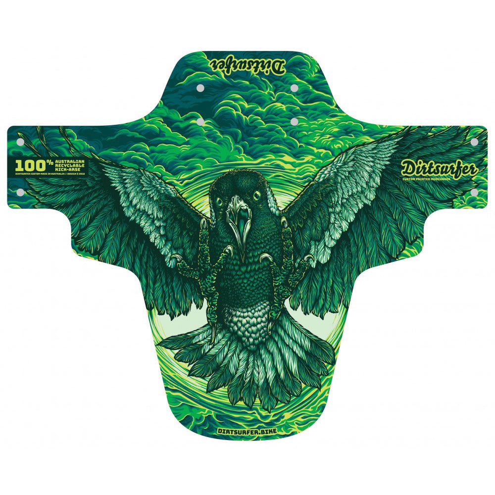 Dirtsurfer Mud Guard Fender - Swooping Magpie Green