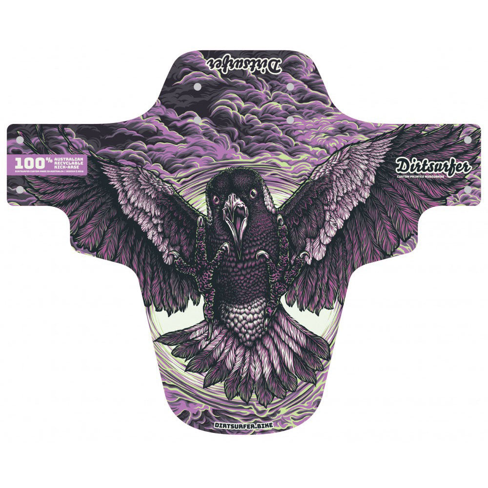 Dirtsurfer Mud Guard Fender - Swooping Magpie Purple