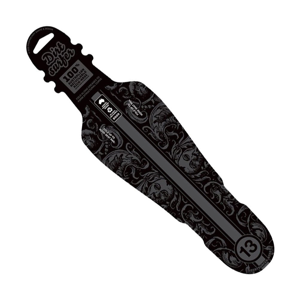 Dirtsurfer Tailfeather Rear Mud Guard - Demons Black