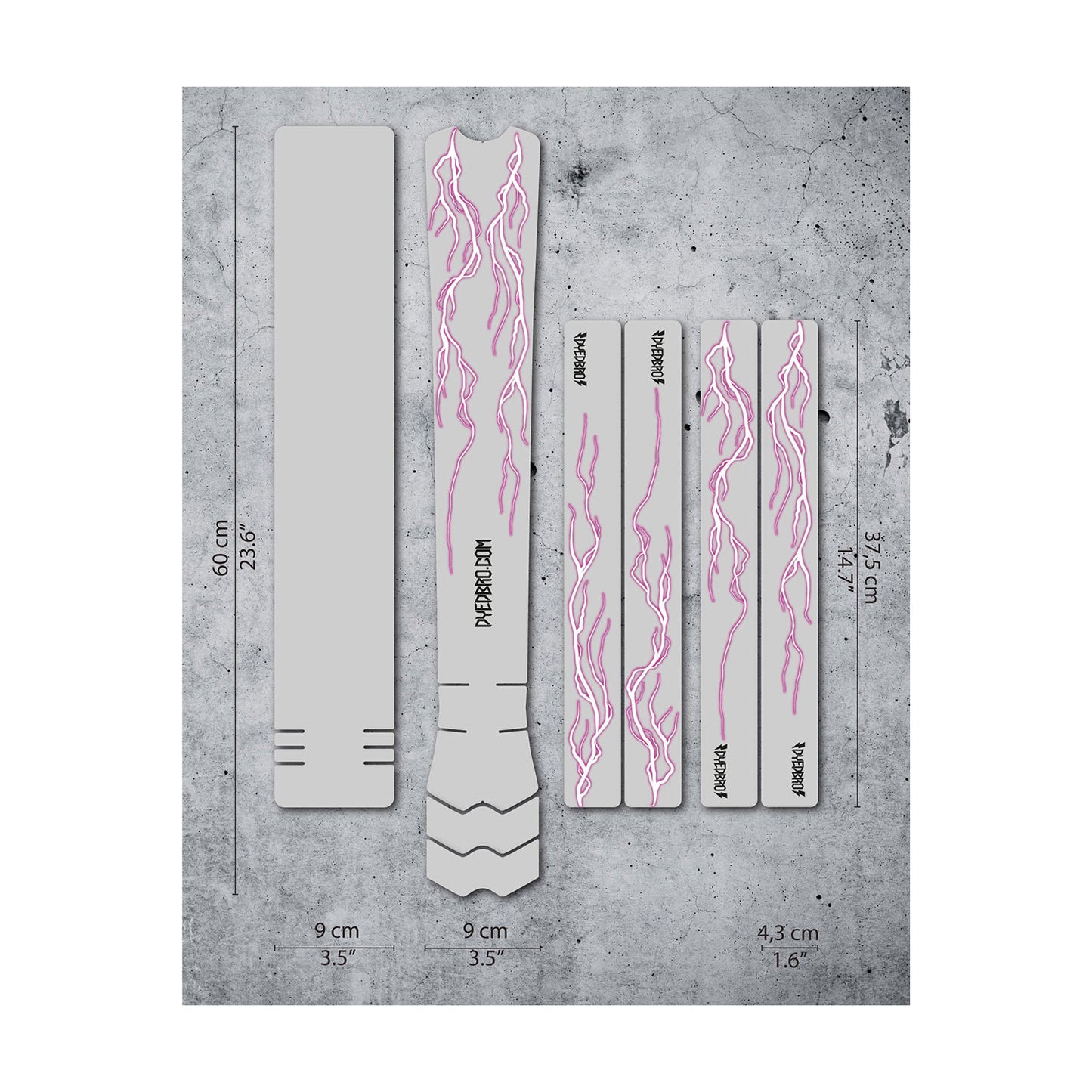 DyedBro Lightning Bike Protection Film - Clear - Pink