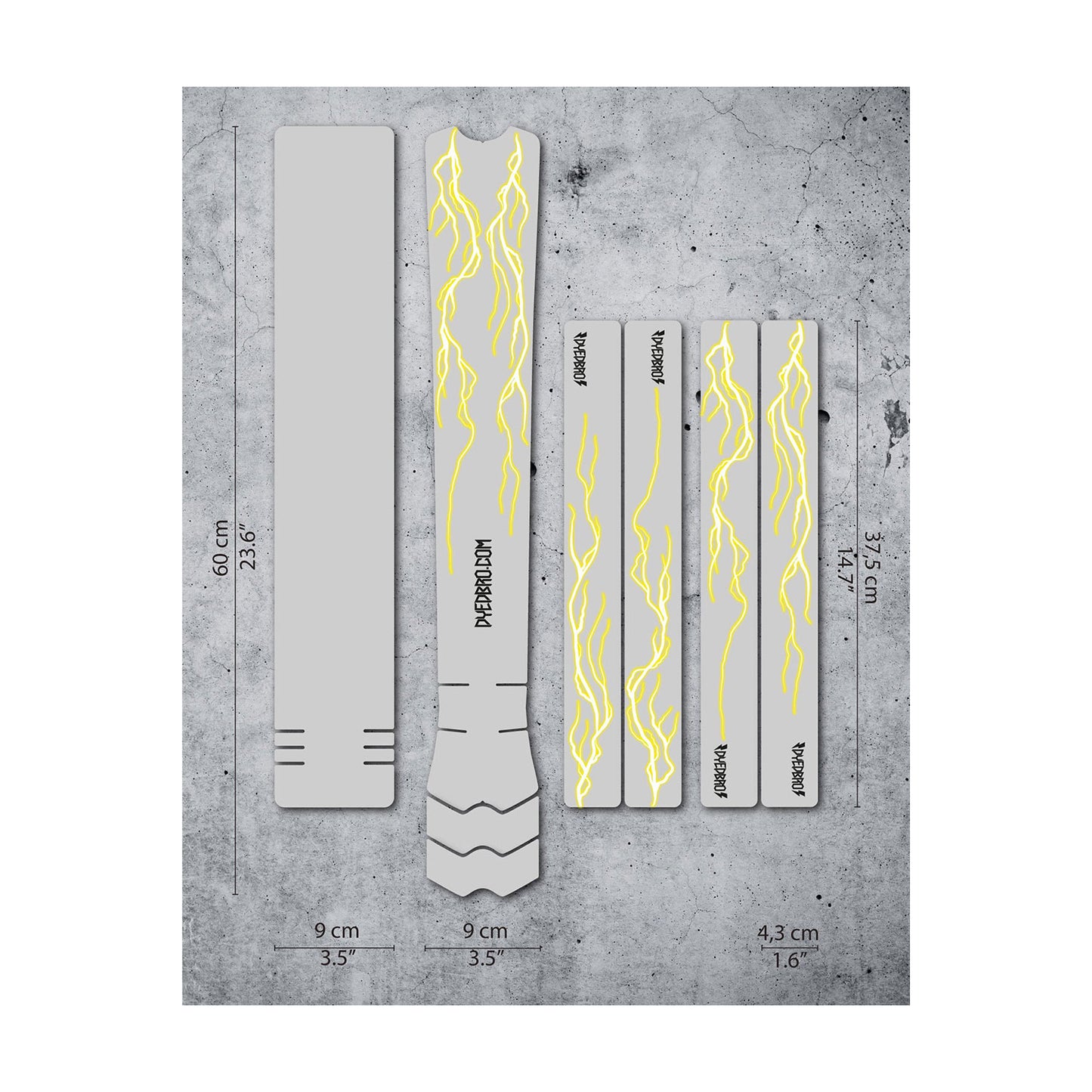 DyedBro Lightning Bike Protection Film - Clear - Yellow