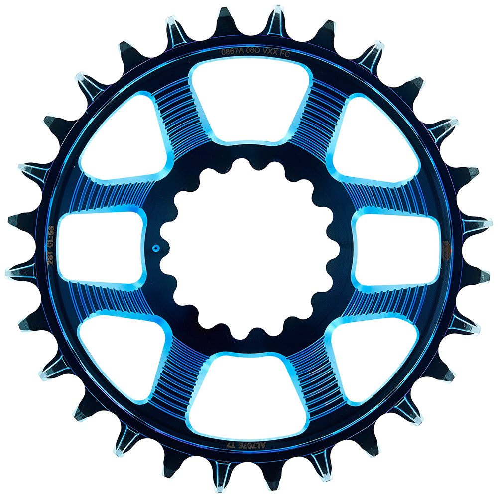 E-Thirteen Helix R Guidering Direct Mount Chainring - E-Thirteen Direct Mount - 32T - 52-55mm Flip - Round - 12-Speed - Intergalactic Alloy