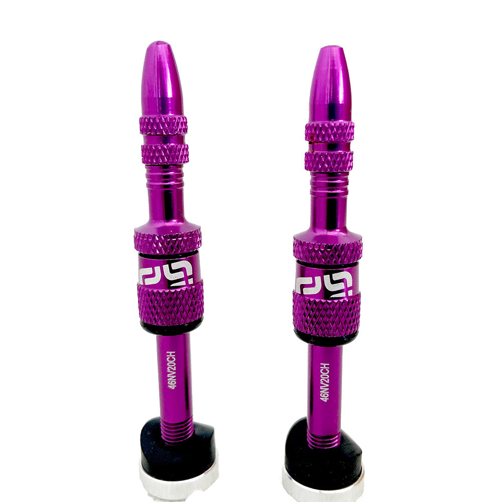 E-Thirteen Quickfill Tubeless Valves - Eggplant - 16-24mm Depth