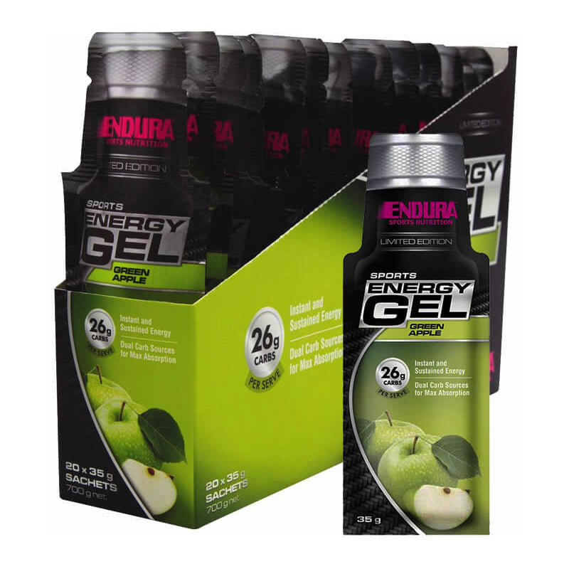 Endura Nutrition Energy Gels 20 x 35g Box Green Apple MTB Direct