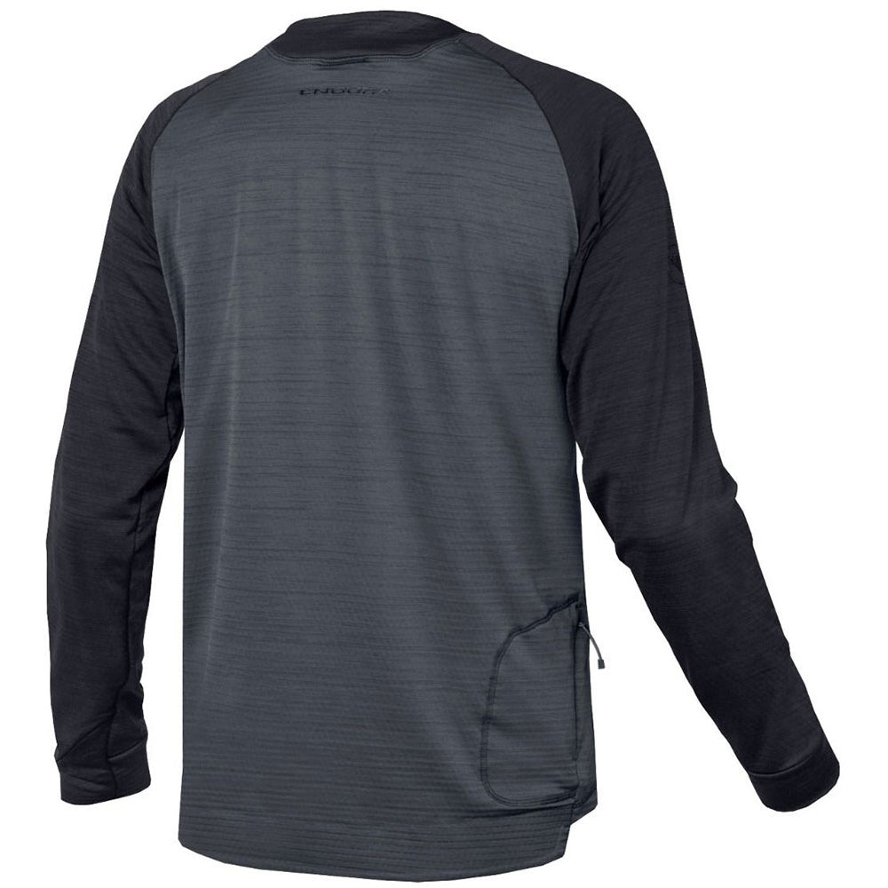 Endura SingleTrack Long Sleeve Fleece Jersey - XL - Black