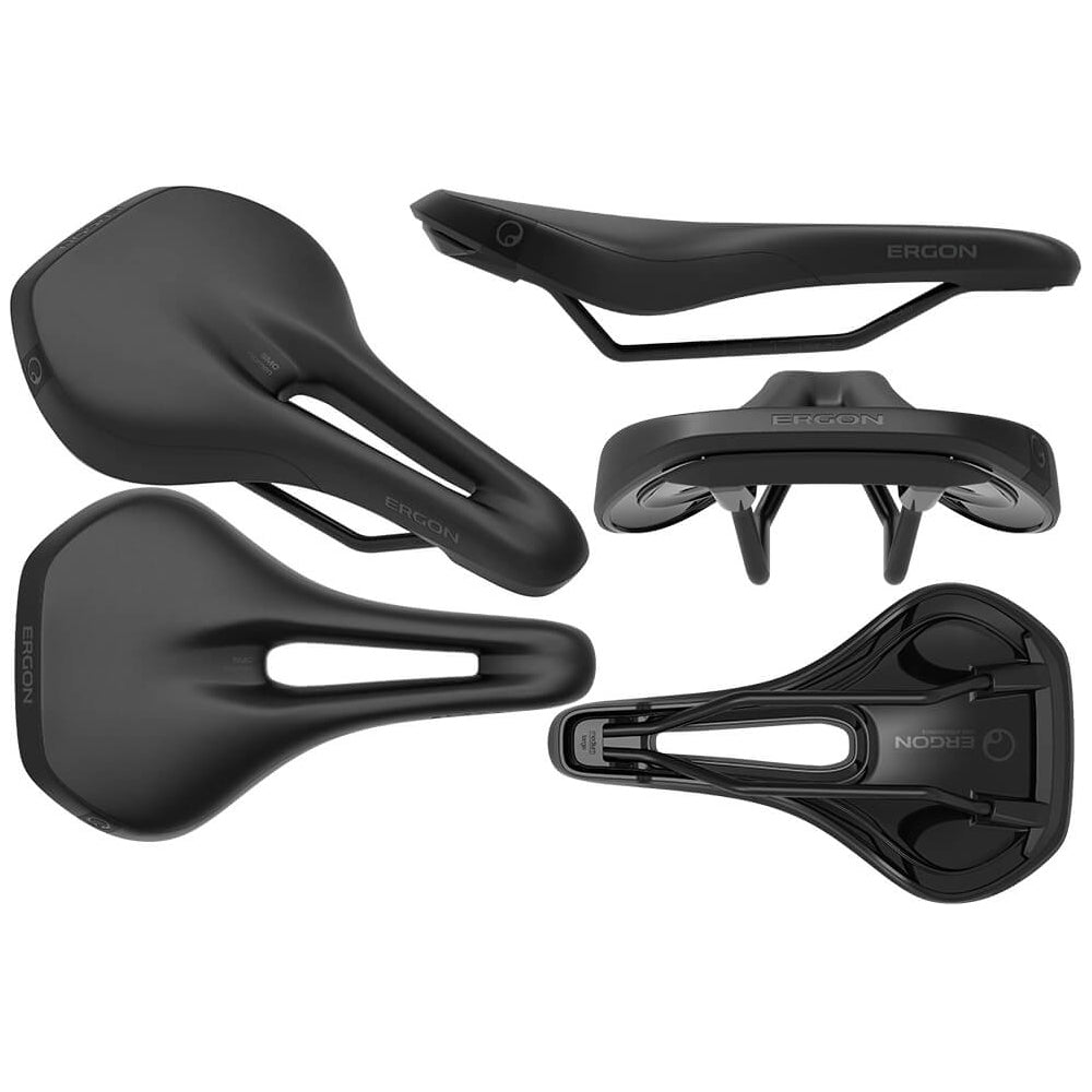Ergon SMC Comfort Women's MTB Saddle - Stealth Black - Cr-Mo Rails - M-L 160mm