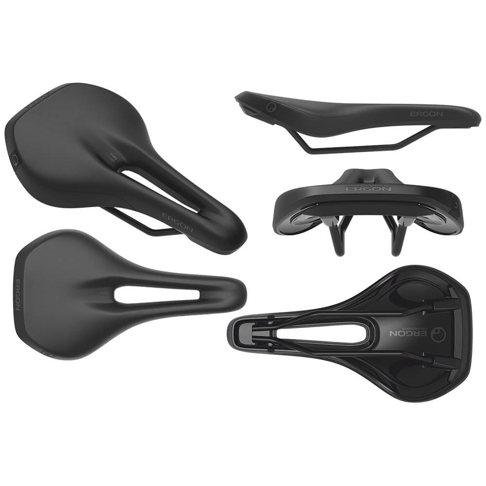 Ergon SMC Comfort Women's MTB Saddle - Stealth Black - Cr-Mo Rails - S-M 144mm