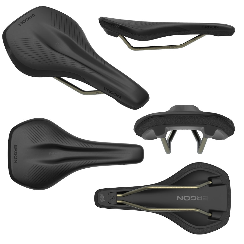 Ergon SR Allroad Core Pro Gravel Saddle - Stealth Black - TiNox Rail - S-M 139mm