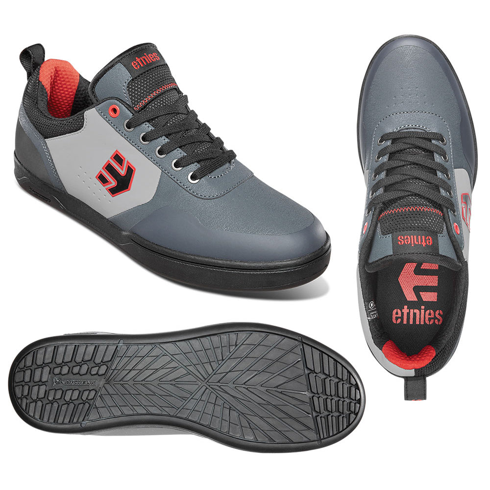 Etnies Culvert Flat Shoes - US 9.5 - Dark Grey - Grey - Red