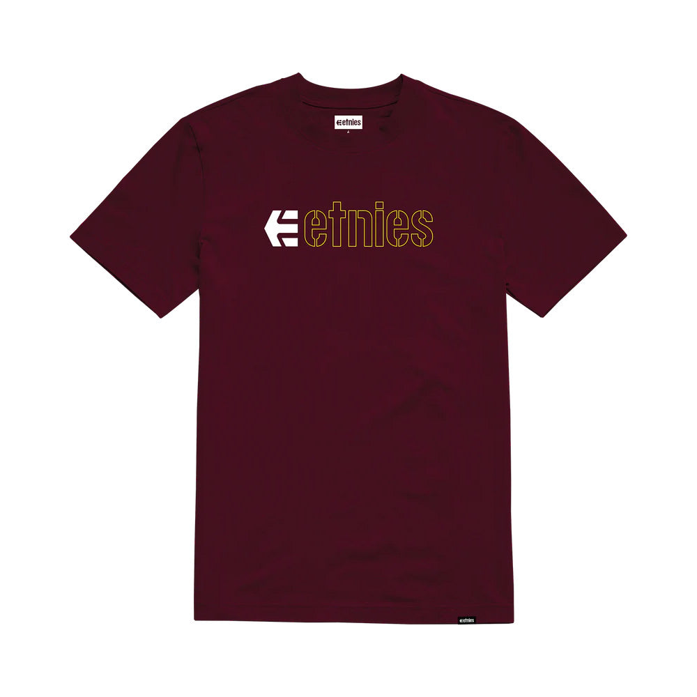Etnies Ecorp Tee - XL - Burgandy - White