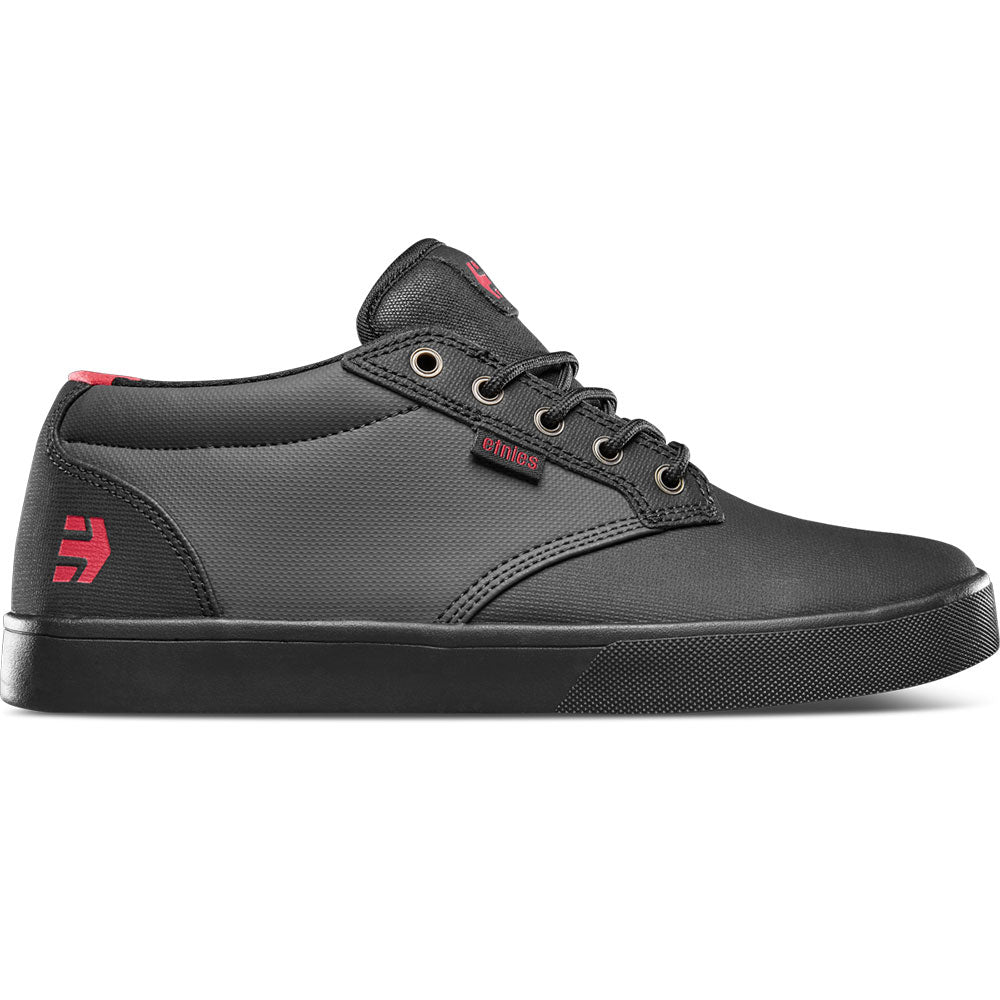 Etnies Jameson Mid Crank Flat Shoes - US 7.0 - Black - Dark Grey - Red