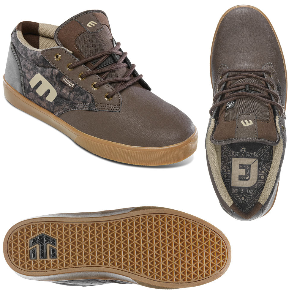 Etnies Jameson Mid Crank Flat Shoes - US 9.0 - Brown - Tan - Gum