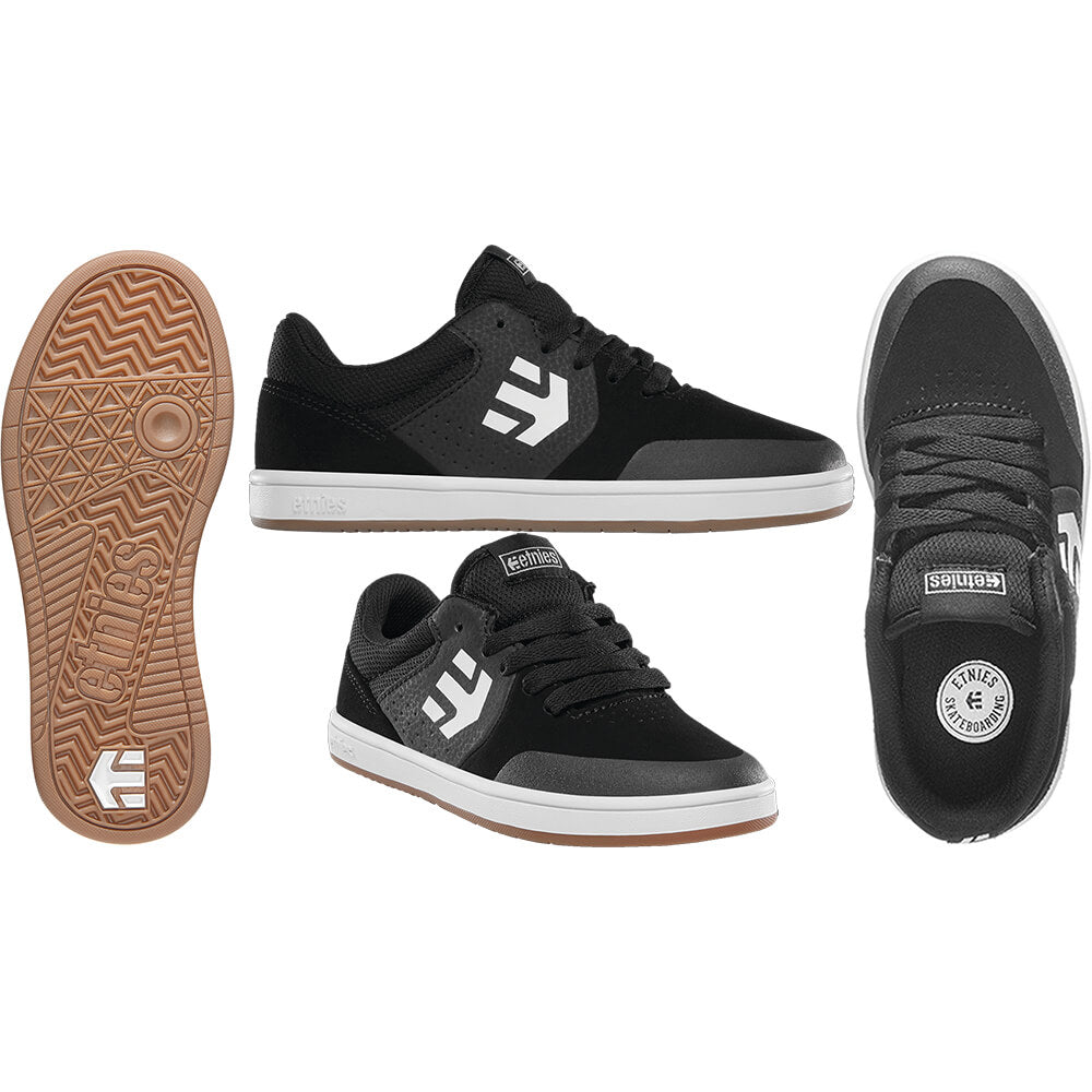 Etnies Marana Kids Flat Shoes - Kids US 12 - Black/Gum/White