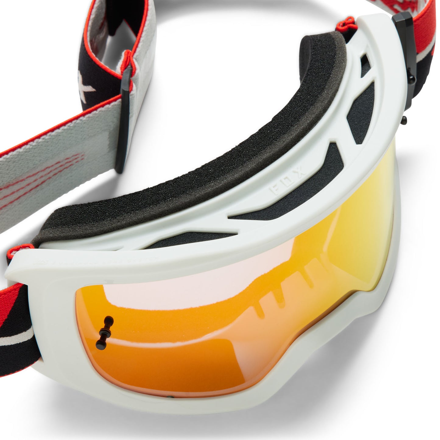 Fox Goat Strafer Goggles - One Size Fits Most - Flo Red - Red Mirror Lens