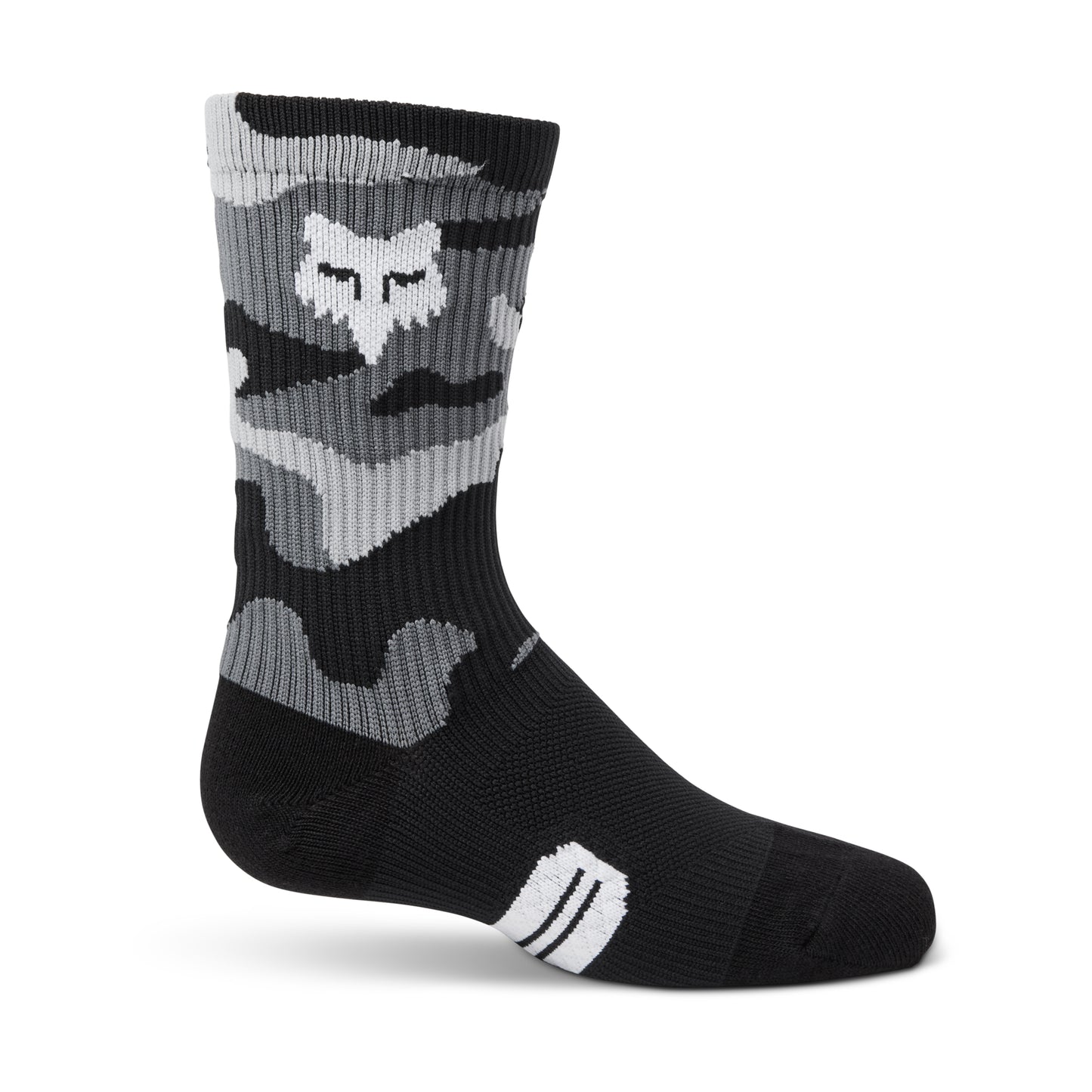 Fox Ranger 6 Inch Youth Crew Socks - S - Black Camo