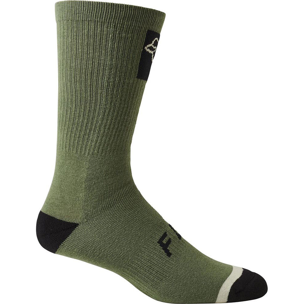 Fox 8" Defend Crew Socks - L/XL - Bark