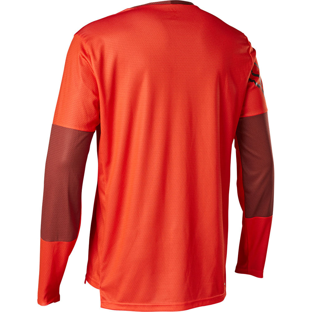 Fox Defend Long Sleeve Jersey - XL - Moth Fluorescent Red