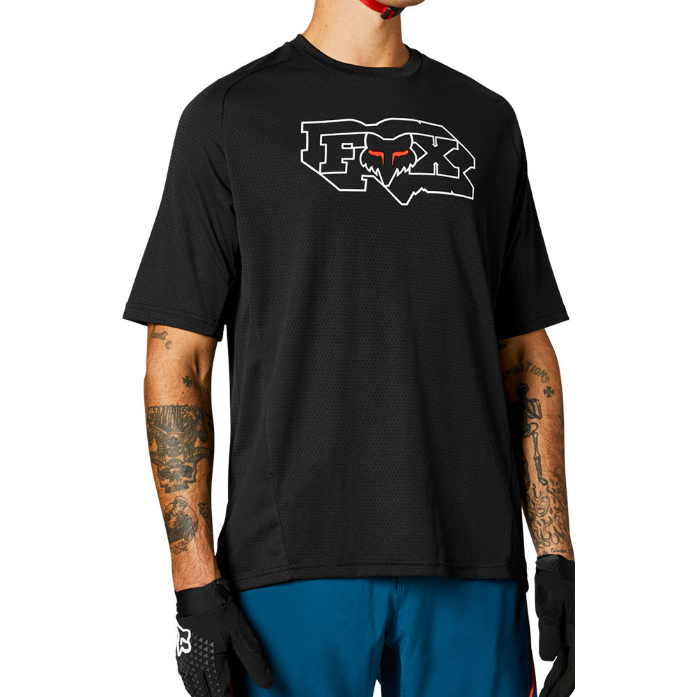 Fox Defend Short Sleeve Jersey - L - Black