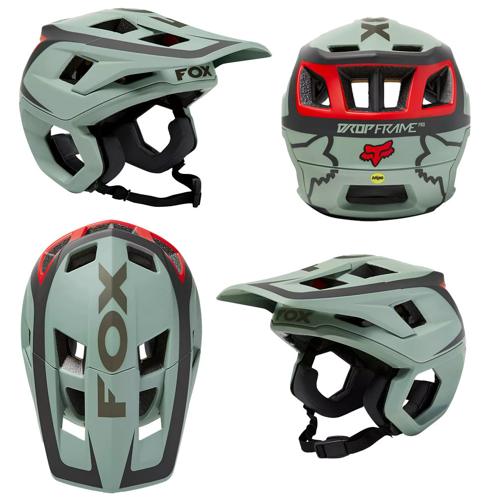 Fox Dropframe Pro MIPS Helmet - M - Dvide Eucalyptus - AS-NZS 2063-2008 Standard