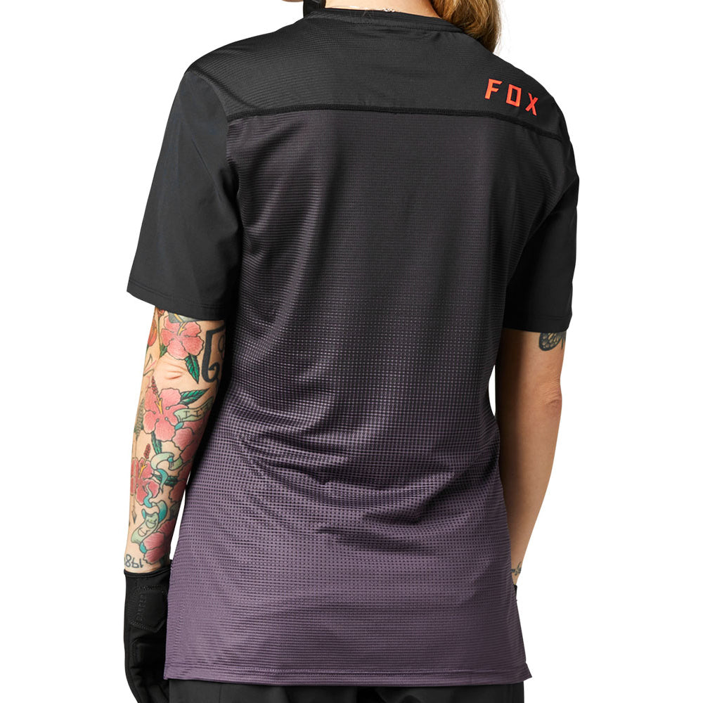 Fox Flexair Women's Short Sleeve Jersey - M - Black - Purple