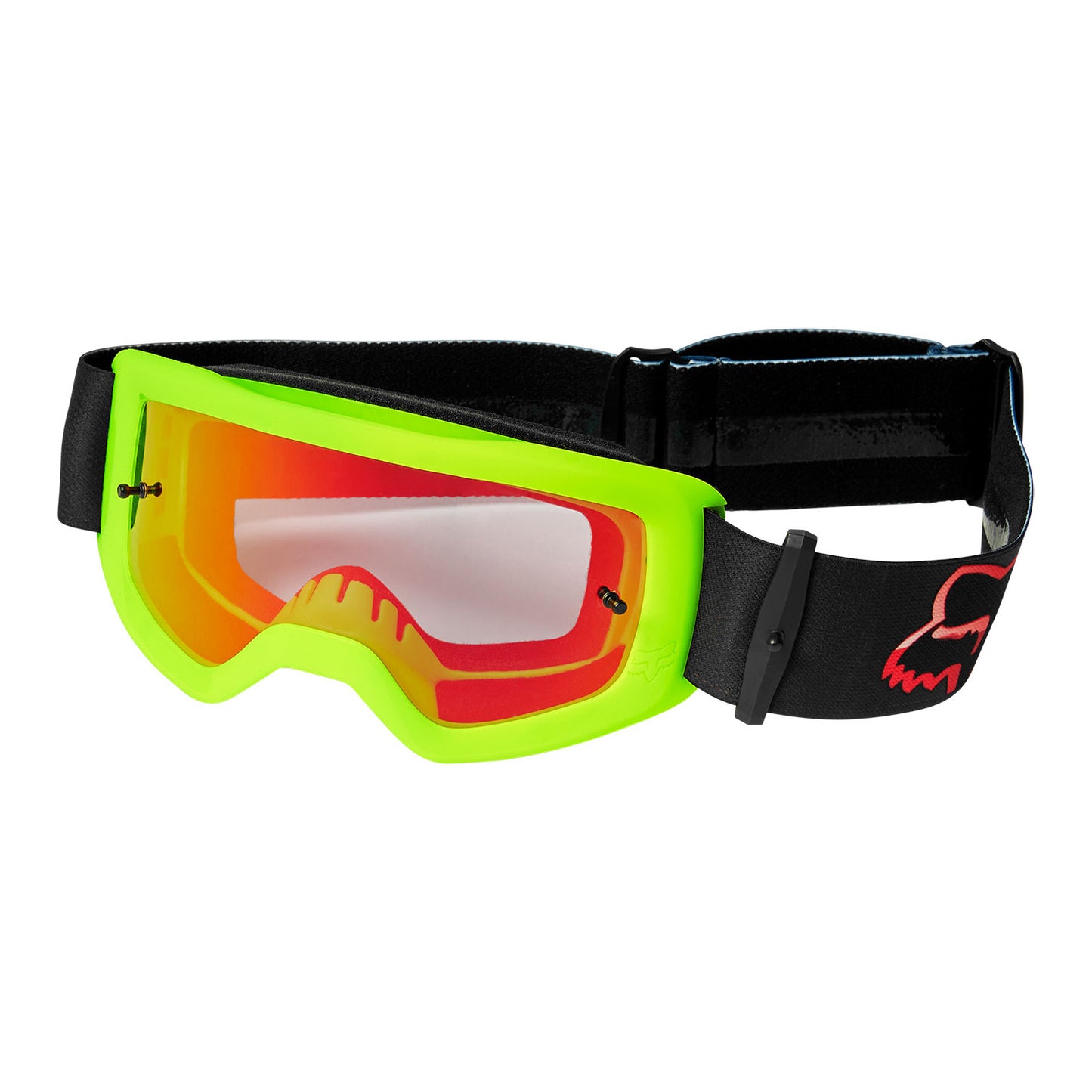 Fox Main Youth Goggles - One Size Fits Most - Venz Fluorescent Red - Spark Red Mirror Lens