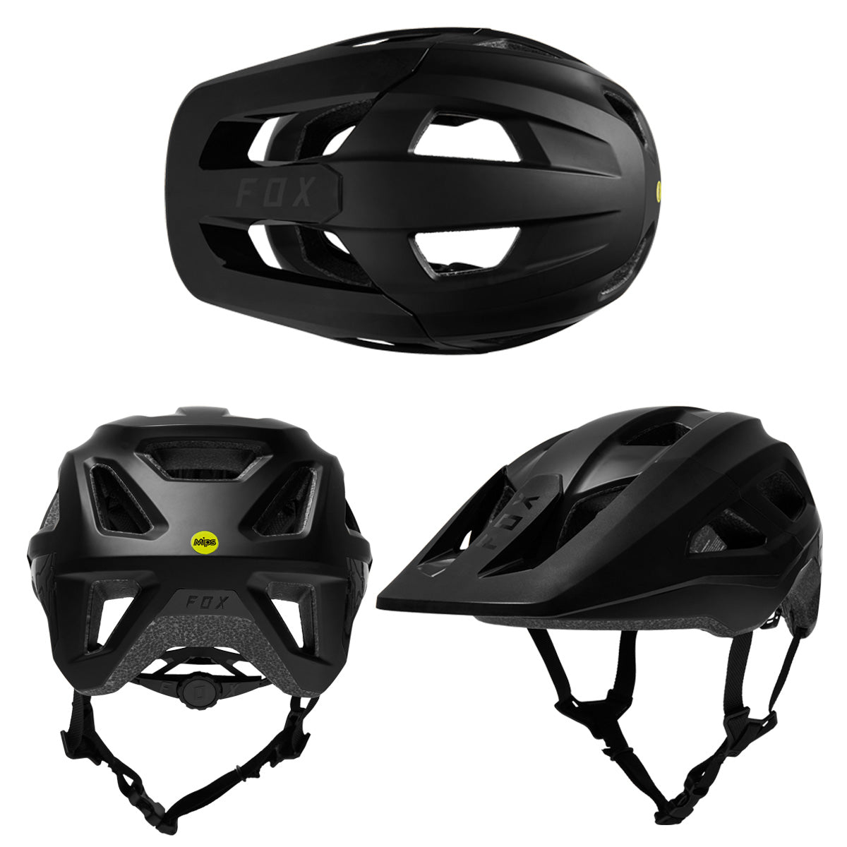 Fox Mainframe Youth MIPS Helmet - Youth - One Size Fits Most - Black - Black - AS-NZS 2063-2008 Standard