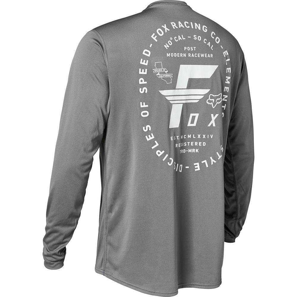 Fox Ranger Long Sleeve Jersey - S - Big F Dark Grey