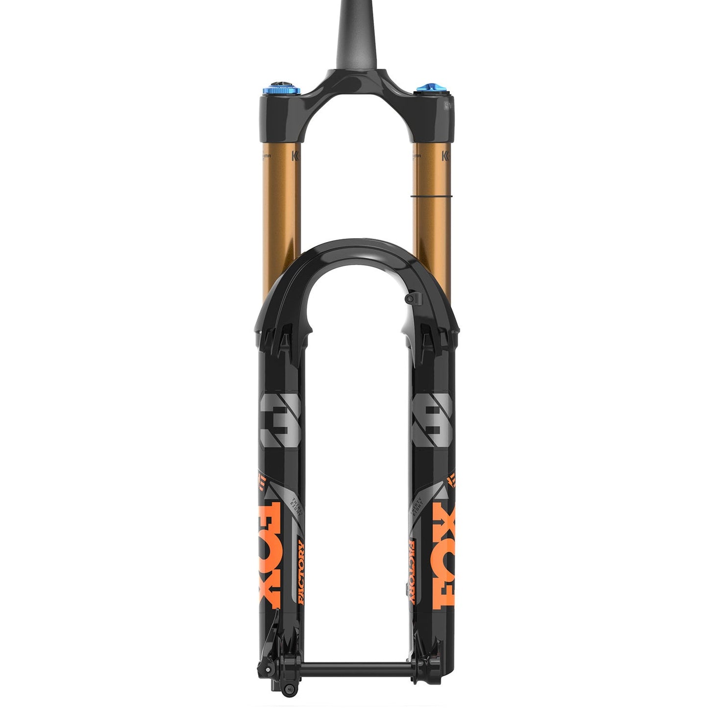 Fox Shox 38 Float E-Tuned Factory Kashima Fork - Shiny Black - 15x110mm Boost - QR Lever - 44mm - 170mm - Grip 2 HSC/LSC HSR/LSR - 2022 - Tapered 1 1-8-1.5 Inch - 29 Inch
