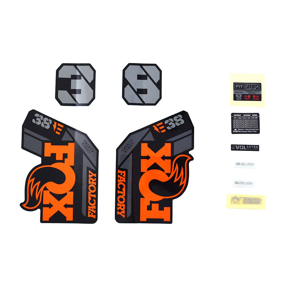 Fox Shox Fox 38 Decal Kit - Orange - Factory