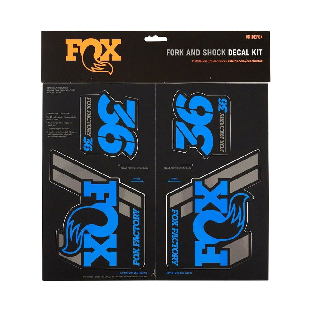 Fox Shox Heritage Fork And Shock Decal Kit - Blue - 2022